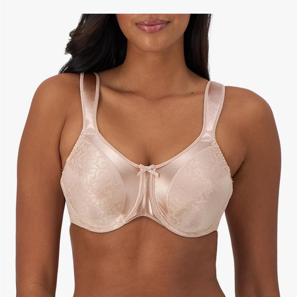 Bali Women's Satin Tracings Minimizer Underwire Bra 3562 42DD Nude Cream
